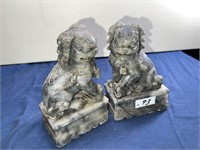 FOO TEMPLE DOGS CARVED MARBLE