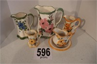 Hand Painted Pottery Pitchers