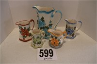 Hand Painted Pottery Pitchers