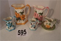 Hand Painted Pottery Pitchers