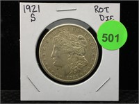 1921-S Morgan Silver Dollar in Flip