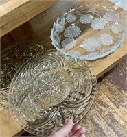 3 LARGE GLASS TRAYS