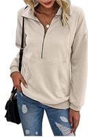 (Size: L - Apricot) Womens  Long Sleeve Tops