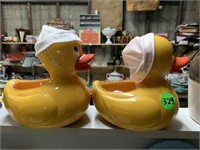 PAIR OF DUCK PLANTERS
