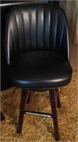 black vinyl barstool wood frame jasper seating