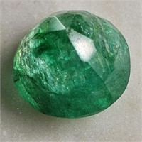 CERT 9.20 Ct Faceted African Hue Enhanced Emerald,