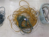 2 extension cords & plastic tubing