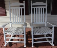 Pair Matching Wood Rocking Chairs (2pc)
