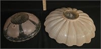 (2) Vintage 1940s Glass Lamp Shade