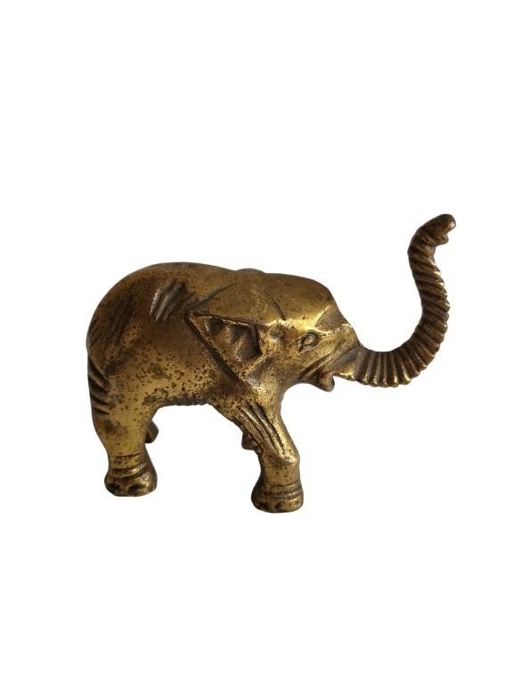 Vintage Heavy Metal Elephant Paperweight or T