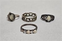 (4) Rings (Three Marked Sterling) Various Sizes