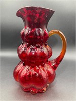 Kanawha Amberina Red Glass Pitcher
