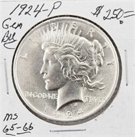 1924-P Silver Peace Dollar Coin BU