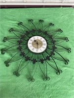MCM Wrought iron clock, Sears/Robuck