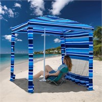 Grandekor Beach Cabana, 6'×6' Beach Canopy with Sa