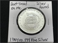 Don't Tread on Me Silver Round