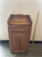 Vintage Oak Trash Can Bin