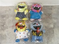 Goofy Grin Monsters ~ Set of 4 ~ 14" Plush ~ New