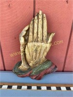 Large Wooden Carved Praying Hands