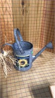 Sunflower galvanized watering can