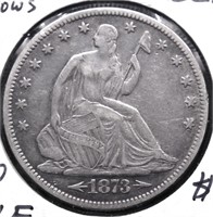 1873 HALF DOLLAR AU