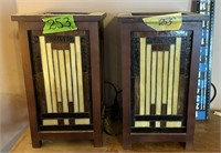 Pair of Art deco style lamps 8”X8”X13”