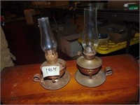 (2) Mini Oil Lamps
