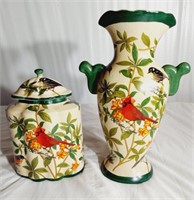 Matching Ceramic Urn & Vase