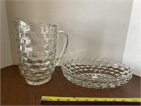 American Fostoria Pitcher and Oval Bowl