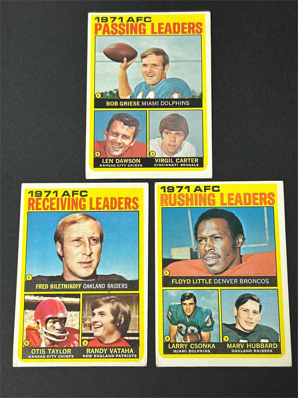 1972 Topps AFC Leaders Cards