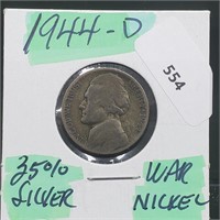1944-D 35% Silver War Nickel