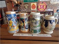 4 Collectors Beer Steins