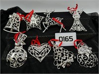 Lenox Silver Plate Ornament set of 8