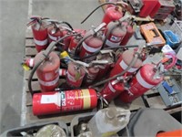 Pallet of assorted fire extinguishers.