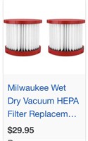 Milwaukee Wet Dry Vacuum HEPA FilterWet Dry 2-Pack
