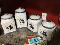 set of 4 kitchen counter top containers