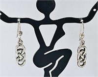 Sterling Silver Celtic Design Dangle Earrings