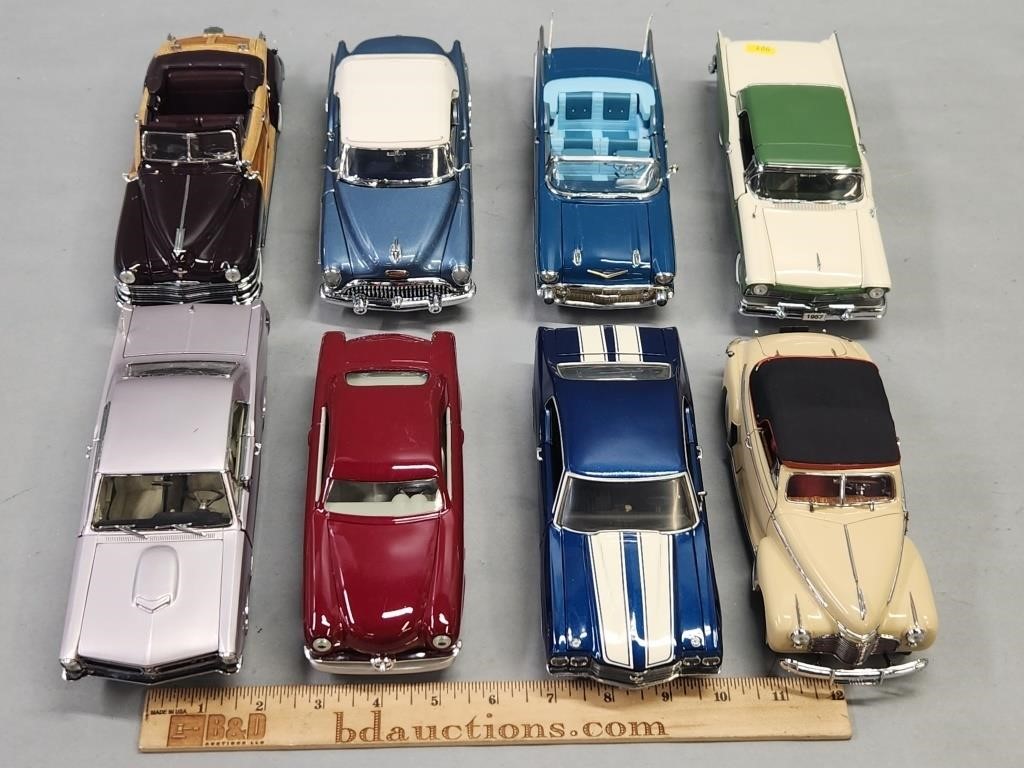 8 Die-Cast Classic Cars Lot Collection
