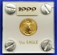1999 US $5 1/10th oz Gold American Eagle in