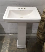 White Porcelain Pedestal Sink S12C