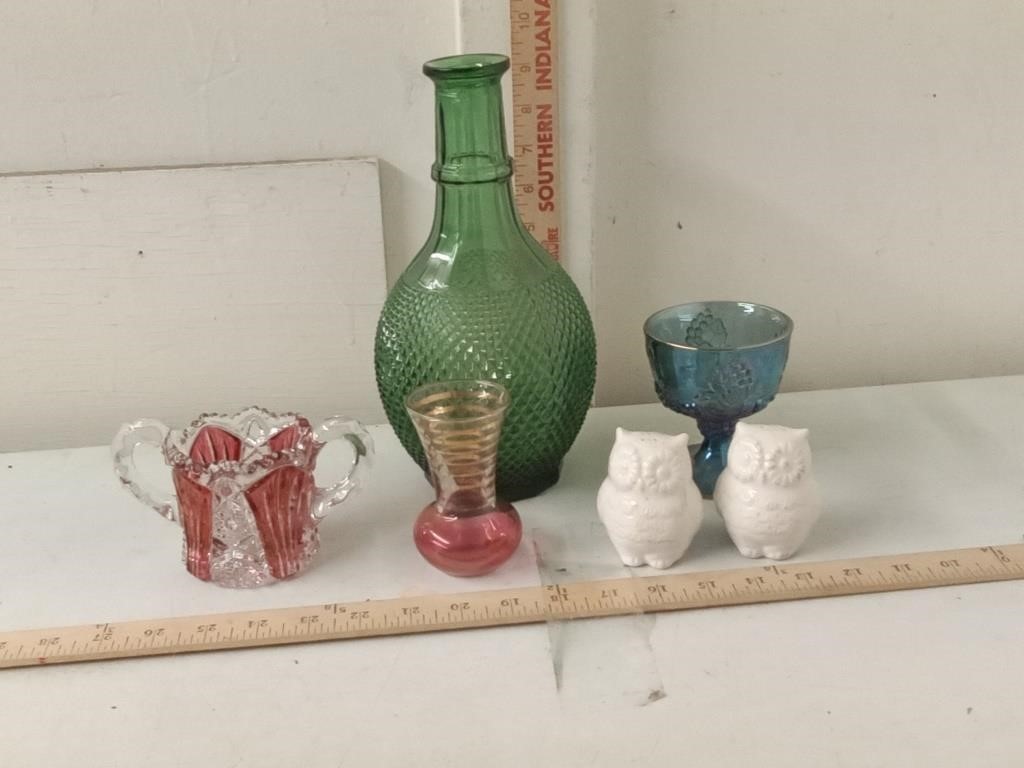 green empoli bottle (no stopper) owl S&P set