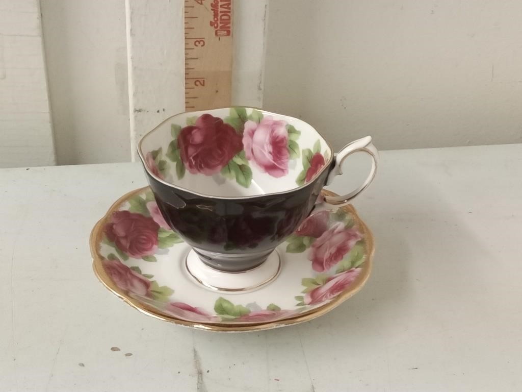 Royal Albert Old English Rose cup & saucer