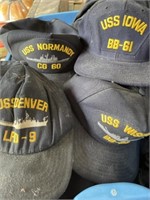 Large collection of military ship hats