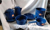 GSI Blue Speckled Enamelware Cookware