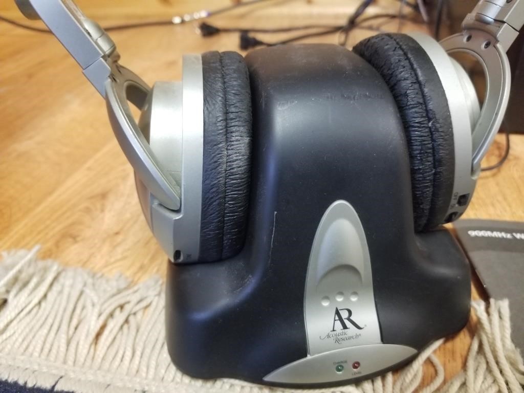 Acoustic Research Head Phones on Base Untested