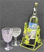Decorative Wine Bottle Holder, Empty Bottle &