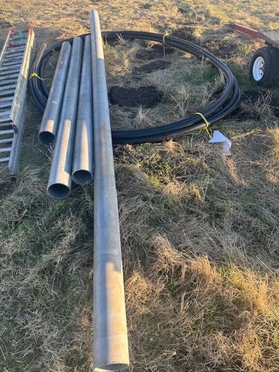 6" Sewer Pipe and Large Bundle of 2+1/4 inch PVC