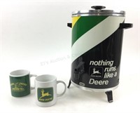 West Bend John Deere Coffee Maker & (2) Mugs