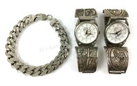 (3) Sterling Silver Bracelet & Watches