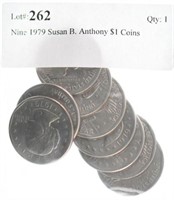 Nine 1979 Susan B. Anthony $1 Coins
